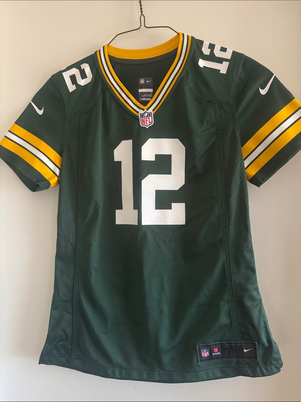 Nike Green, Yellow and White NFL On-Field Jersey